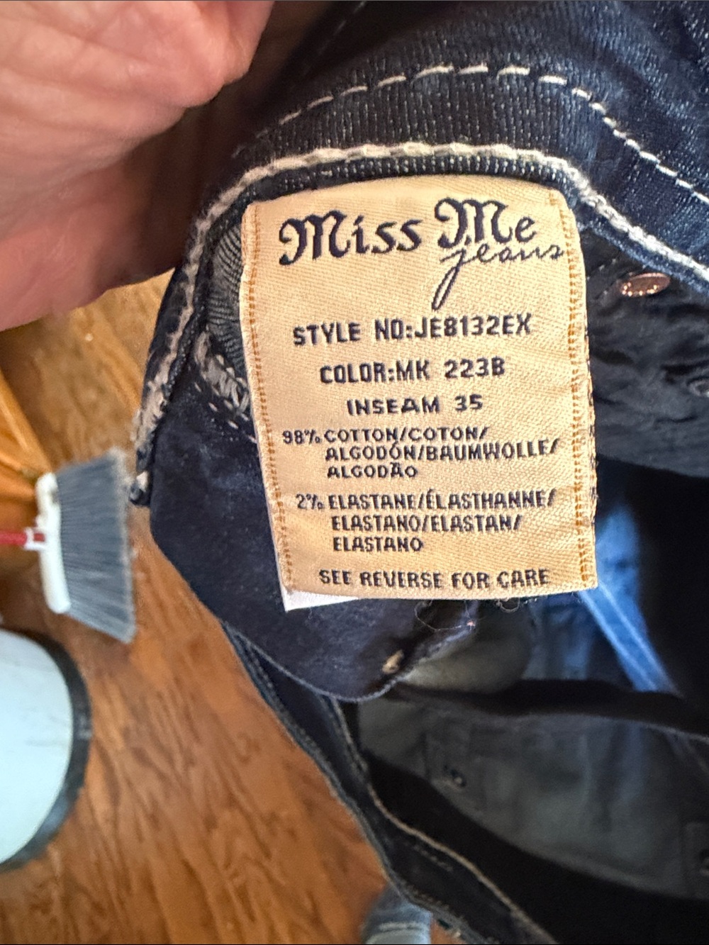 Miss Me Medium Blue Embellished Back-Pocket Bootcut Jeans - Picture 7 of 7